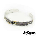Roen BLACK/ロエンブラック フェザーブレスレット/バングル オニキス シルバー×ブラック メンズアクセサリー/正規ライセンス品