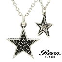 Roen BLACK/ロエンブラック スターペンダント ネックレス キュービックジルコニア シルバーカラー 星 メンズアクセサリー/正規ライセンス品