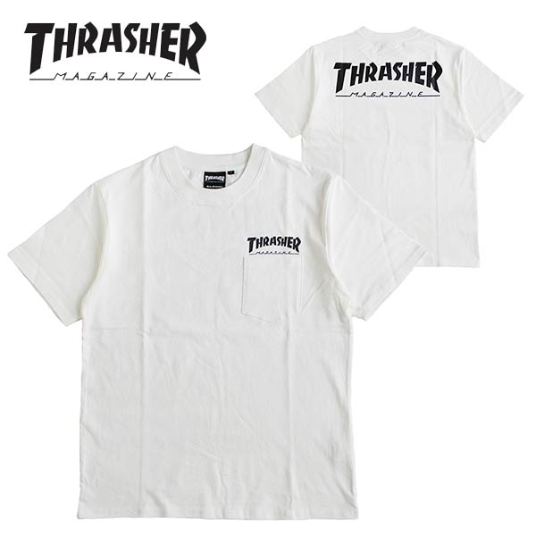 THRASHER/スラッシャー メンズ 半袖Tシャツ 「HOMETOWN POCKET T-SHIRT」 カラー：WHITE 日本正規ライセンス商品 SALE