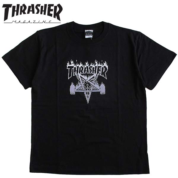 THRASHER/スラッシャーメンズ半袖Tシャツ「SKATEGOATBARSTEE」カラー:BLACK日本正規ライセンス商品