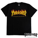 THRASHER/XbV[ Y TVc uFLAME LOGO S/S Teev J[FBLACK {KCZXi fB[X Xg[g