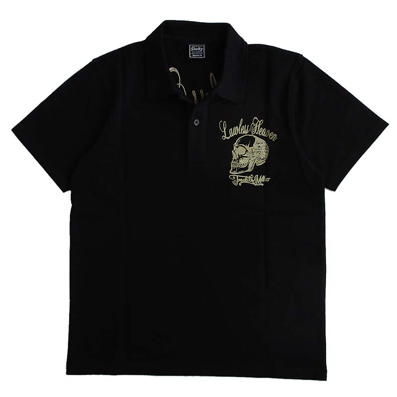 ルード系 半袖鹿の子ポロシャツ チェーン刺繍 SHELTY シェルティ メンズ レディース カラー：BLACK 2