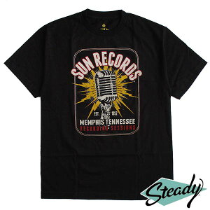 Steady Clothing/ステディークロージング　メンズ半袖Tシャツ SUN RECORDS/サンレコード/バンドTシャツ/SUN STUDIO//Rockabilly/オールディーズ/カントリー/エルヴィス・プレスリー/Elvis/ジョニー・キャッシュ/ファッション/モッズ