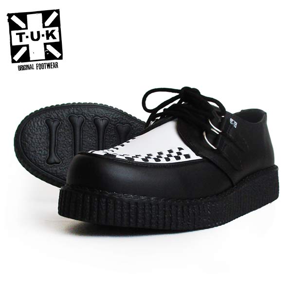 TUK/ティーユーケー ラバーソール メンズ 「Black & White TUK skin Viva II Low Creeper」 F9681 靴 スニーカー 厚底 パンク ロカビリー レディース ファッション モッズ 送料無料