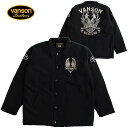 バンソン ジャケット メンズ VANSON バンソン メンズ 裏ボアジャケット 刺繍 カラー：BLACK ジャンパー アウター ブルゾン 防寒 送料無料