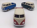 1台売り 1/37 フォルクスワーゲン TYPE2 タブルキャブ 1962年 トラック 赤青緑 業務車両 インテリア雑貨 VW ピックアップ