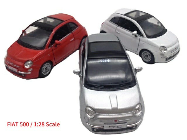 Rakuten - ミニカー 1/28 フィアット500 2007 FIAT イタリア車 プルバック 外車 輸入車 キンスマート 新品 インテリア コレクション