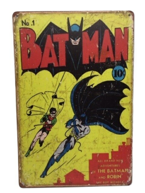 送料無料　バットマン コミック第1巻　金属製 メタルサインプレート BATMAN DCコミック アメコミ 看板 ..