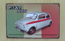送料無料 フィアット500 イタリア国旗 金属製 メタルサインプレート FIAT500 チンクェチェント NUOVA 500 看板 ブリキ アンティーク ガレー...
