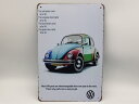 送料無料 カラフル クラシック ビートル 金属製 メタルサインプレート フォルクスワーゲン BEETLE タイプ1 ワーゲン 広告 ガレージ レトロ アンティー...