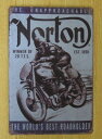 送料無料 ノートン モーターサイクル 金属製 メタルサインプレート カフェレーサー Norton Motorcycles 看板 ブリキ アンティーク ガレージ ...