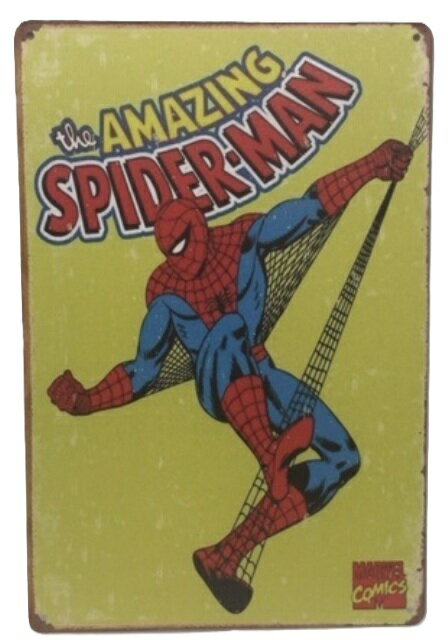 送料無料　アメイジング　スパイダーマン ポスター　金属製 メタルサインプレート SPIDER-MAN マーベル..