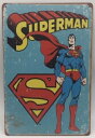 送料無料 スーパーマン コミック ポスター 立ち水色 金属製 メタルサインプレート SUPERMAN DCコミック DC COMIC アメリカンコミック アメコ...