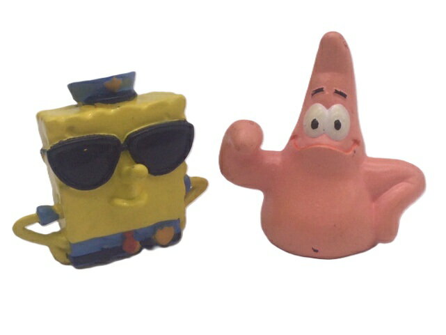 現品限り　送料無料　スポンジボブ　ポリスマン　ゆび人形　2個セット　海外ライセンス品　未使用新品　デッドストック　雑貨　おもちゃ　激レア　希少