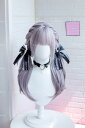 【お買い物マラソン】ウィッグ ロング 自然 フルウィッグ バレない セミロング ミディアム ウイッグ 耐熱 可愛い カール かつら 地雷系 量産型 編み オリジナル 手作り 女性 医療用 白藤色 ヘアアレンジ 送料無料(4)