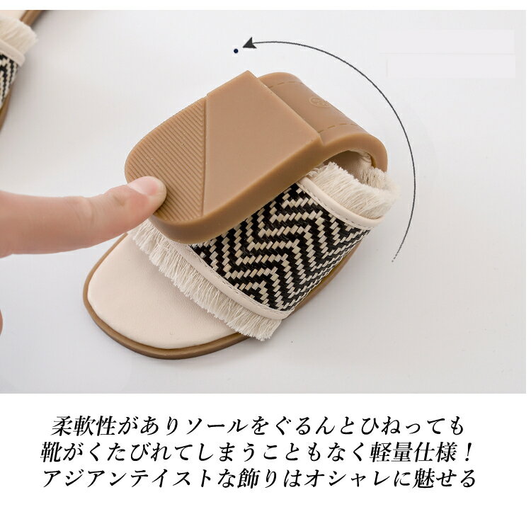レディース サンダル 痛くない ローヒール ぺたんこ 幅広 柔らかい 靴 shoes 滑り止め 夏物 ビーチサンダル 3