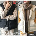 【お買い物マラソン】レディース 女性用 ウィメンズ トップス ダウン 中綿 ベスト トップス 秋冬 シンプル オシャレ 長袖 無地 アウター 上着