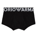 【ネコポス可:2点まで】エンポリオアルマーニ:MEGA LOGO ボクサーパンツ (ブラック)[ボクサーパンツ/ 男性下着/ メンズインナー/人気ブランド/おす...