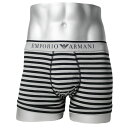エンポリオアルマーニ:YARN DYED STRIPED ボクサーパンツ 2PK (ブラック/ストーンストライプ)[ボクサーパンツ/ 男性下着/ メンズインナー...