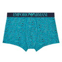 【ネコポス可:2点まで】エンポリオアルマーニ:ALL OVER MICROFIBER ボクサーパンツ (ハーバー・ブルー)[ボクサーパンツ/ 男性下着/ メンズ...