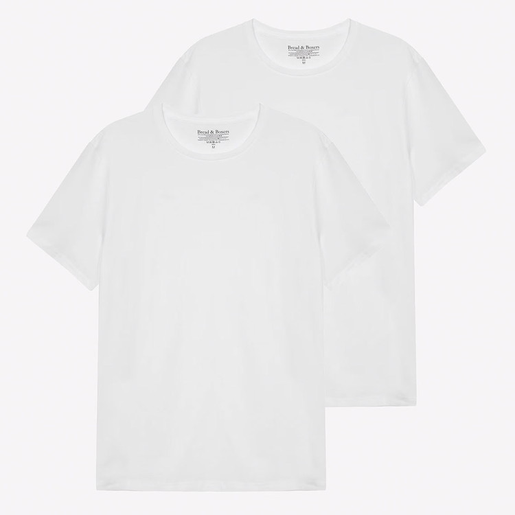 楽天LUCANOR 楽天市場店ブレッド＆ボクサーズ：ORGANIC COTTON CREW-NECK Tシャツ 2PK （ホワイト）[Tシャツ/ 男性下着/ メンズインナー/人気ブランド/おすすめギフト/誕生日プレゼント/メンズファッション]
