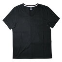 ブレッド＆ボクサーズ：SUEDED JERSEY VネックTシャツ (ブラック)[Tシャツ 男性下着 ...