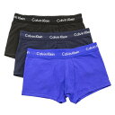 カルバン・クライン カルバンクライン：COTTON STRETCH ボクサーパンツ 3PK (ブラック/ブルーシャドー/コバルトウォーター)[ボクサーパンツ/ 男性下着/ メンズインナー/人気ブランド/おすすめギフト/誕生日プレゼント/メンズファッション]