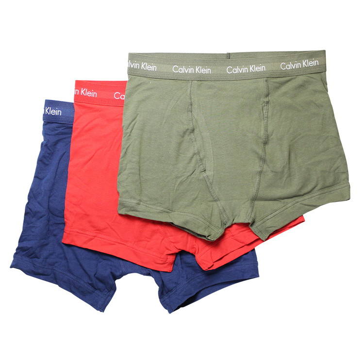 カルバン・クライン カルバンクライン：COTTON STRETCH ボクサーパンツ 3PK (アスペンベリー/サングリアレイク/クレストブルー)[ボクサーパンツ/ 男性下着/ メンズインナー/人気ブランド/おすすめギフト/誕生日プレゼント/メンズファッション]