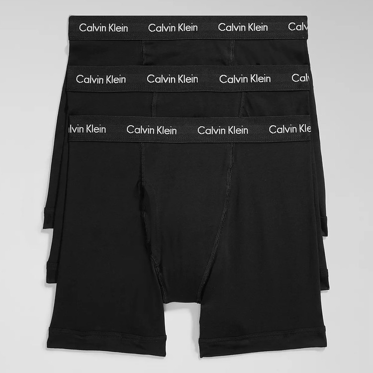 カルバンクライン：COTTON STRETCH ボクサーブリーフ 3PK (ブラック)[ボクサーパンツ/ 男性下着/ メンズインナー/人気ブランド/おすすめギフト/誕生日プレゼント/メンズファッション]