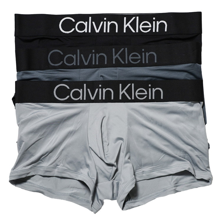 樂天商城 - カルバンクライン：MICROFIBER STRETCH BOLD LOGO ローライズボクサーパンツ 3PK (ブラック／タービュレンス／ウルフグレー)[ボクサーパンツ/ 男性下着/ メンズインナー/人気ブランド/おすすめギフト/誕生日プレゼント/メンズファッション]