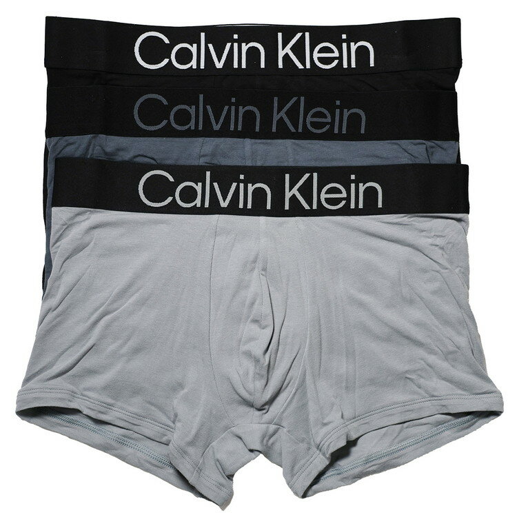 乐天商城 - カルバンクライン：COTTON STRETCH BOLD LOGO ボクサーパンツ 3PK (ブラック／タービュレンス／ウルフグレー)[ボクサーパンツ/ 男性下着/ メンズインナー/人気ブランド/おすすめギフト/誕生日プレゼント/メンズファッション]