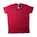 フランクリン&マーシャル:ポケット付き VネックTシャツ (レッド)[Tシャツ 男性下着 メンズインナー 人気ブランド おすすめギフト 誕生日プレゼント メンズ...