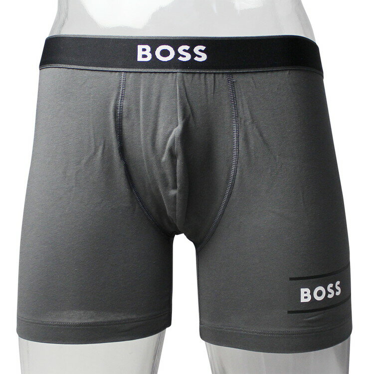 HUGO BOSS ヒューゴボス：24LOGO ボクサーブリーフ (ダークグレー)[ボクサーパンツ/ 男性下着/ メンズインナー/人気ブランド/おすすめギフト/誕生日プレゼント/メンズファッション]