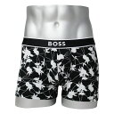 HUGO BOSS ヒューゴボス：24PRINT ボクサーパンツ (ブラック)[ボクサーパンツ/ 男性下着/ メンズインナー/人気ブランド/おすすめギフト/誕生日プレゼント/メンズファッション]