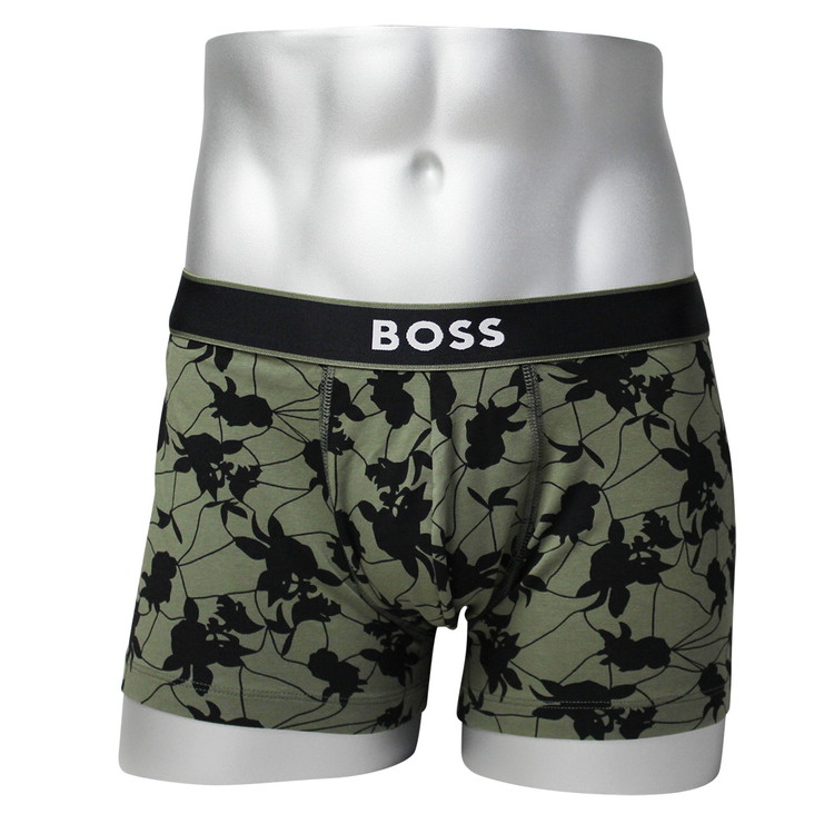 HUGO BOSS ヒューゴボス：24PRINT ボクサーパンツ (ダークグリーン)[ボクサーパンツ/ 男性下着/ メンズインナー/人気ブランド/おすすめギフト/誕生日プレゼント/メンズファッション]