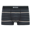 HUGO BOSS ヒューゴボス：STRIPE ボクサーパンツ (ブラック)[ボクサーパンツ/ 男性下着/ メンズインナー/人気ブランド/おすすめギフト/誕生日プレゼント/メンズファッション]