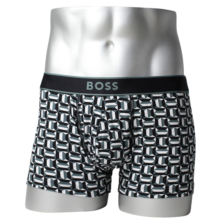 HUGO BOSS ヒューゴボス：24 PRINT ボクサーパンツ (グリーン)[ボクサーパンツ/ 男性下着/ メンズインナー/人気ブランド/おすすめギフト/誕生日プレゼント/メンズファッション]