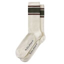【ネコポス可:3点まで】ヌーディージーンズ:AMUNDSSON スポーツソックス OFFWHITE/OLIVE[ソックス 男性下着 メンズインナー 人気ブランド...