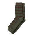 【ネコポス可:3点まで】ヌーディージーンズ:OLSSON TIGER STRIPES ソックス OLIVE[ソックス 男性下着 メンズインナー 人気ブランド お...