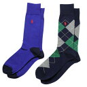 【ネコポス可:1点まで】ポロラルフローレン:ARGYLE ソックス 2PK (ネイビーマルチ)[ソックス/ 男性下着/ メンズインナー/人気ブランド/おすすめギ...
