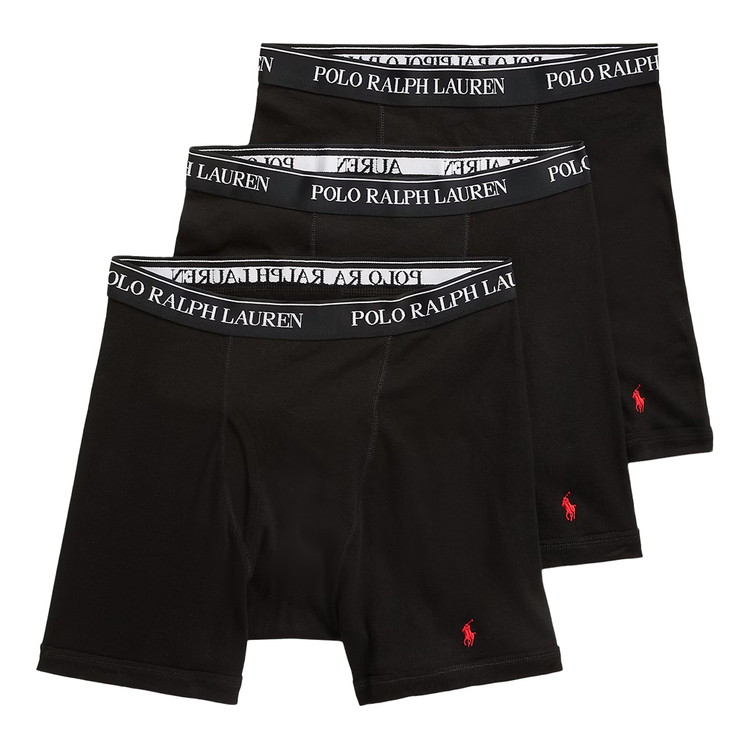 ポロラルフローレン：CLASSIC FIT COTTON ボクサーブリーフ 3PK (ポロブラック) ...