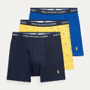 ポロラルフローレン：CLASSIC FIT COTTON ボクサーブリーフ 3PK (クルーズネイビー/イエローフィン/ラグビーロイヤル)[ボクサーパンツ/ 男性下着/ メンズインナー/人気ブランド/おすすめギフト/誕生日プレゼント/メンズファッション]