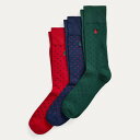 ポロラルフローレン:CLASSIC DOT SLACK ソックス 3PK (レッド/ネイビー/グリーン)[ソックス/ 男性下着/ メンズインナー/人気ブランド/...