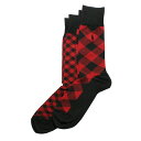 【ネコポス可:1点まで】ポロラルフローレン:SMALL/LARGE BUFFALO CHECK ソックス 2PK (レッド)[ソックス/ 男性下着/ メンズイン...