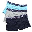 Tommy Hilfiger トミーヒルフィガー：LUXE STRETCH ボクサーパンツ3PK (アイランドブルー)[ボクサーパンツ/ 男性下着/ メンズインナー/人気ブランド/おすすめギフト/誕生日プレゼント/メンズファッション]