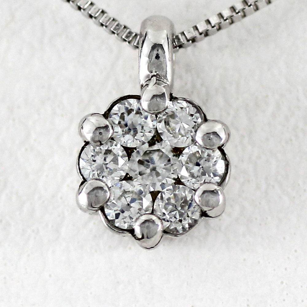 【10%OFF 楽天スーパーSALE】プラチナ ネックレス ダイヤモンド ペンダント レディース フラワー 花 ミステリーセッティング シンプル Pt900【送料無料】 父の日