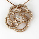 【P5倍 超ポイントアップ祭】ダイヤモンド ネックレス 一粒 18k ペンダント レディース 薔薇 バラ ローズ 0.5カラット ゴールド k18 18金 ボー...
