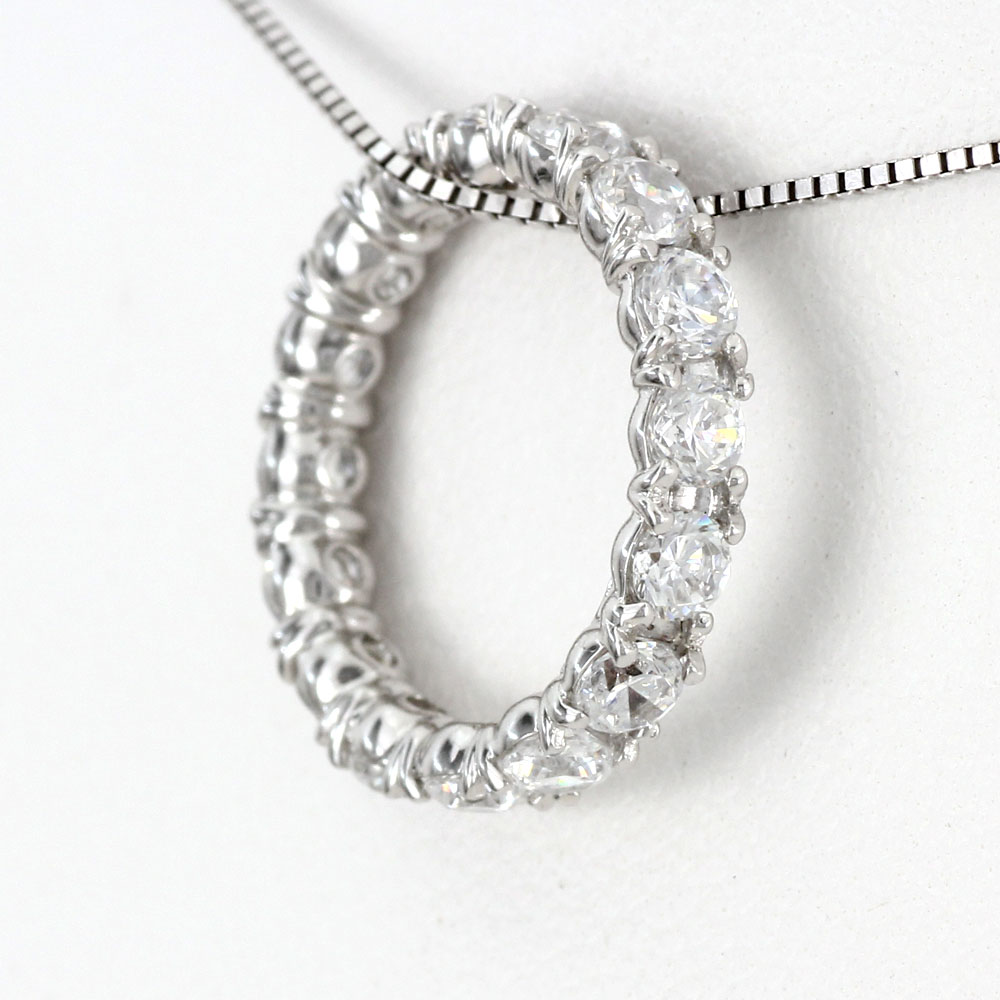 【P10倍 500円OFFクーポン】ダイヤモンド ネックレス 10k ペンダント レディース フル エタニティ ゴージャス サークル 1.0カラット ゴールド k10 10金 ブラックフライデー