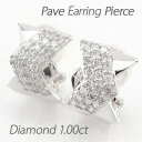 【P5倍 超ポイントアップ祭】イヤリング ダイヤモンド ピアス レディース パヴェ ゴージャス 1.0カラット 地金 18金 18k k18 ゴールド ボーナス...