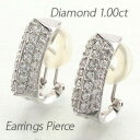 イヤリング ダイヤモンド ピアス レディース パヴェ ゴージャス 1.0カラット スクエア 18金 18k k18 ゴールド ボーナスセール